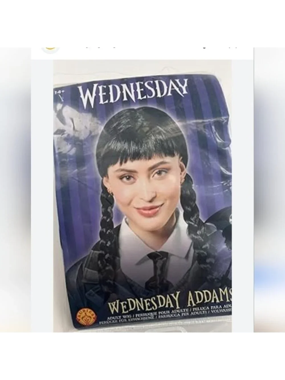 Wednesday Addams Costume Wig Adult Wig, Women, As Shown, One Size